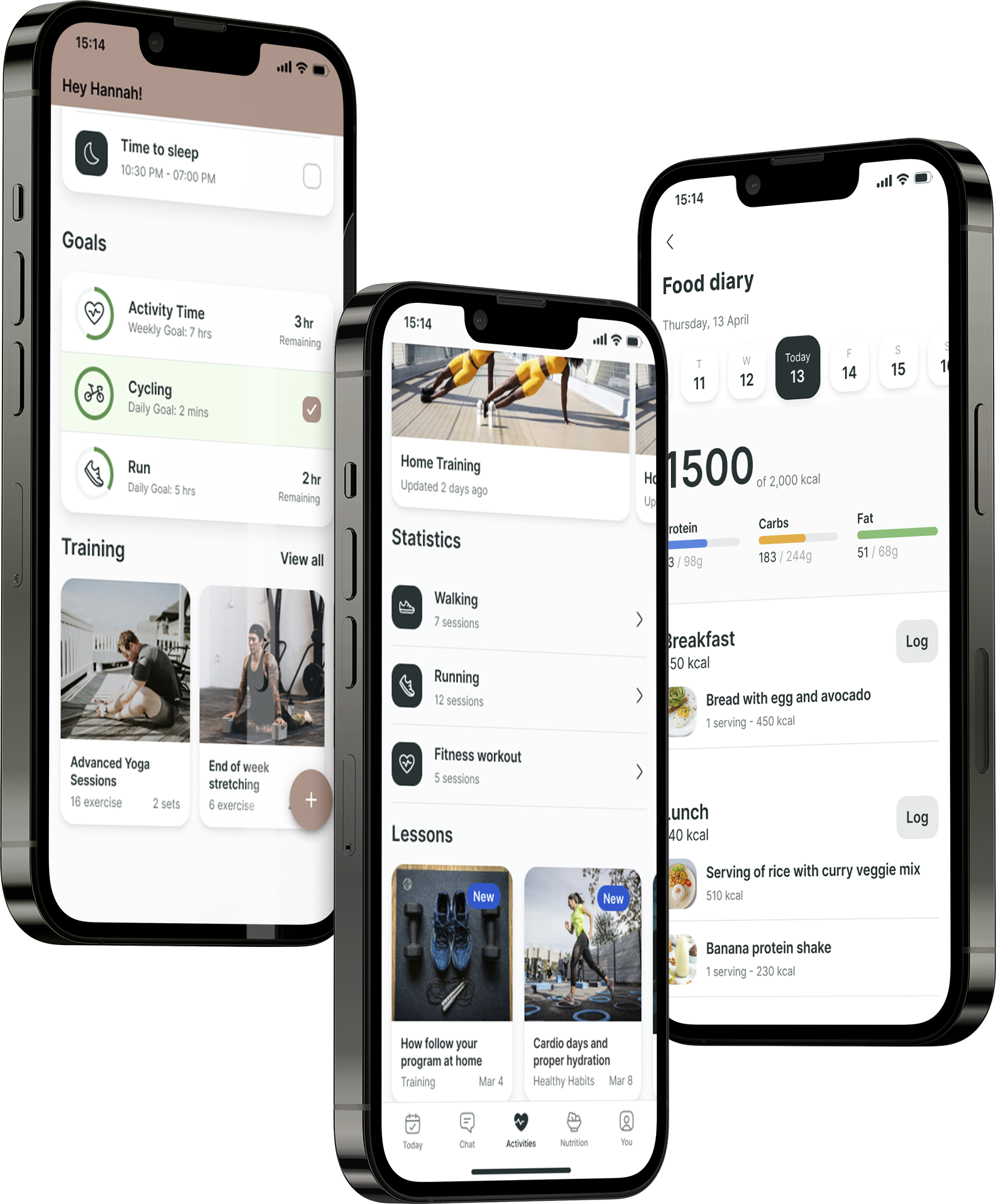 A mockup of the coaching app showcasing the features.